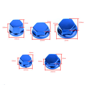 30 Schraubkappenabdeckung Innensechskant für Suzuki Motorrad Moped Roller Blau
