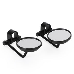 Cafe Racer Chopper Bobber PAIR  Old style Clamp on Mirror 3" Round Mirrors