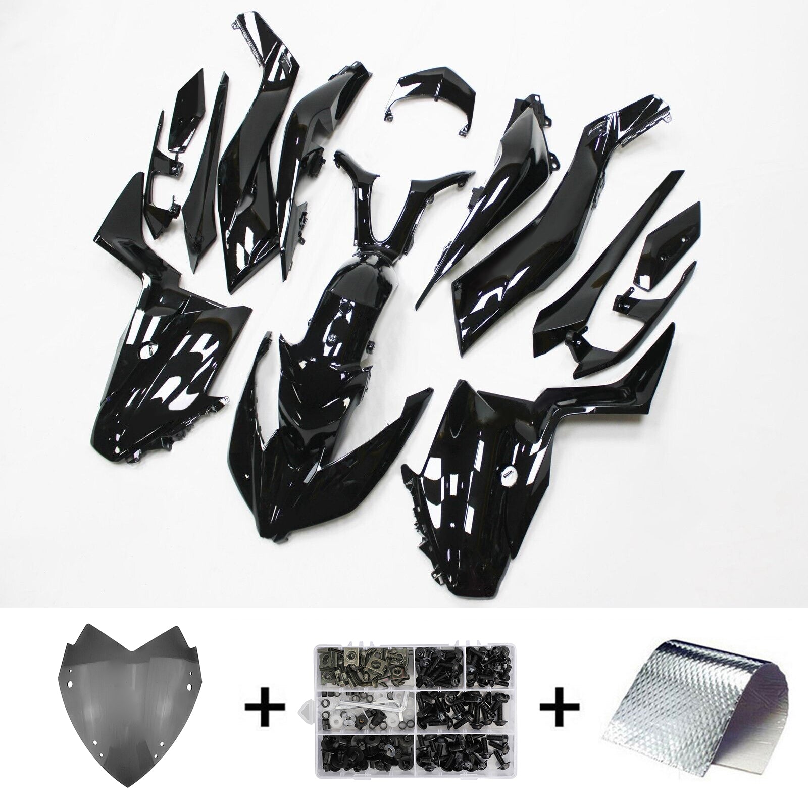 Kit carena Amotopart 2017-2021 Yamaha XMAX300 nero lucido