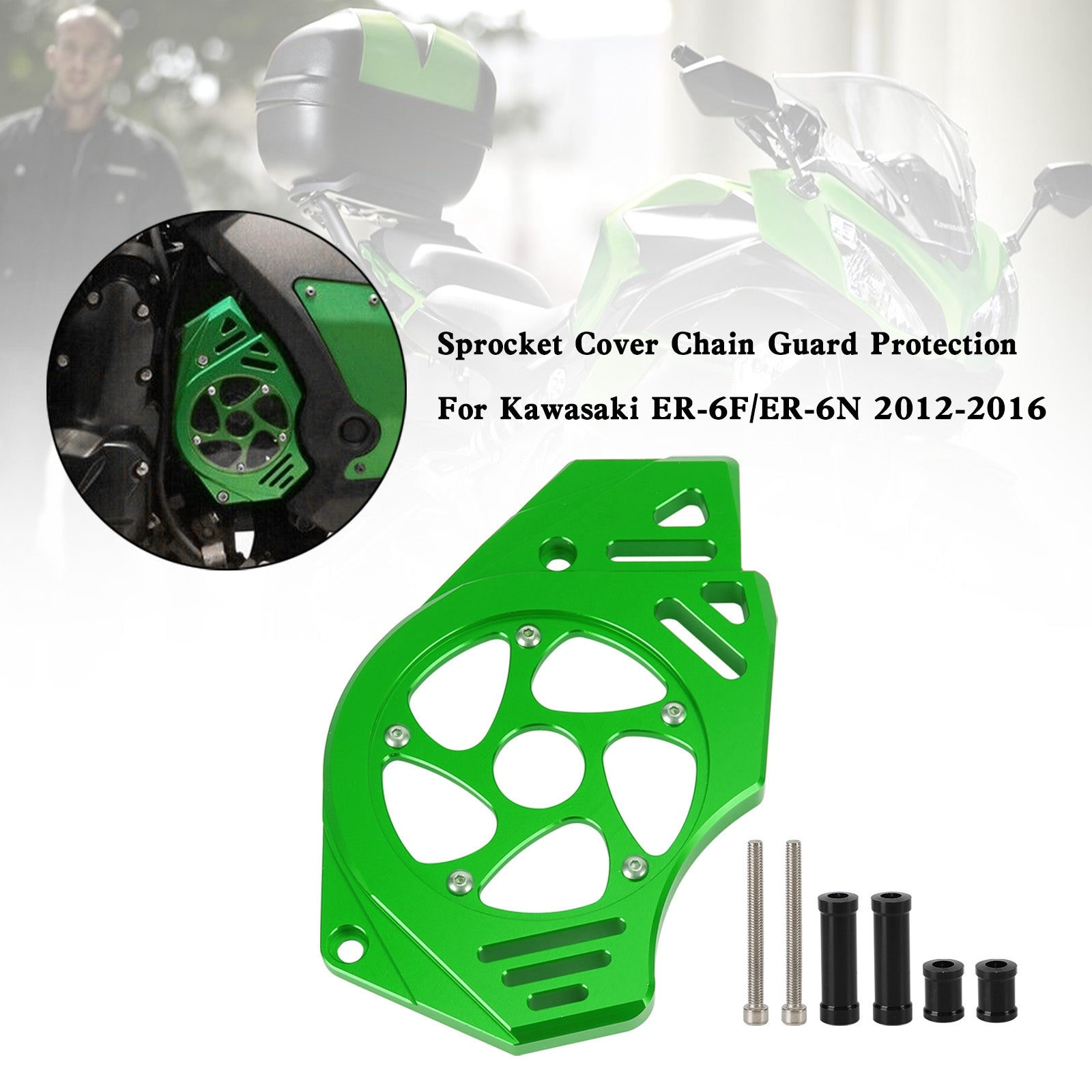 Sprocket Cover Chain Guard Protection For Kawasaki Ninja Vulcan 650 ER-6N