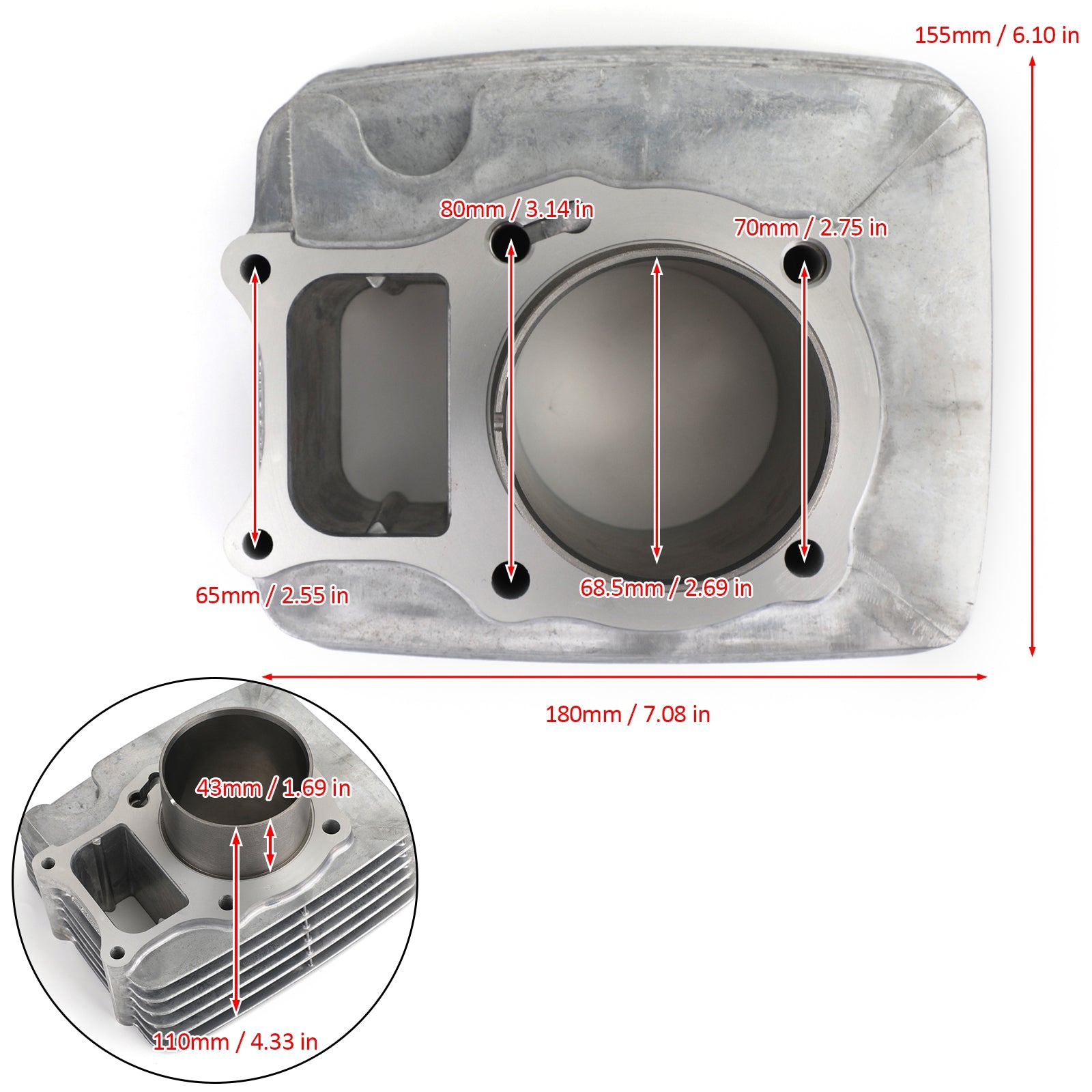 97-20 Kit de joint de piston de cylindre Honda Recon 250 TRX250 EX X TM TE