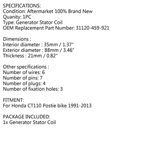 Generator Stator 12V 8 Poles For Honda CT110 Postie Bike 91-13 31120-459-921