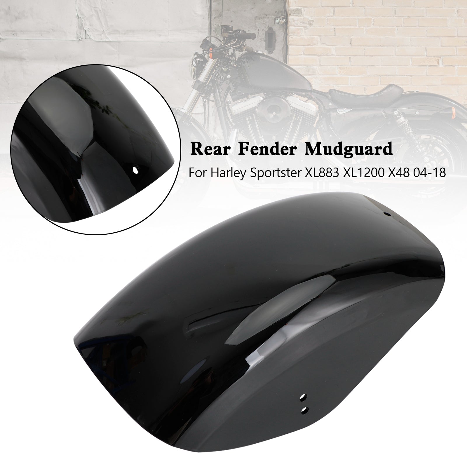 ABS Rear Mudguard Fender For Sportster XL883 XL1200 X48 2004-2018 Forty-Eight
