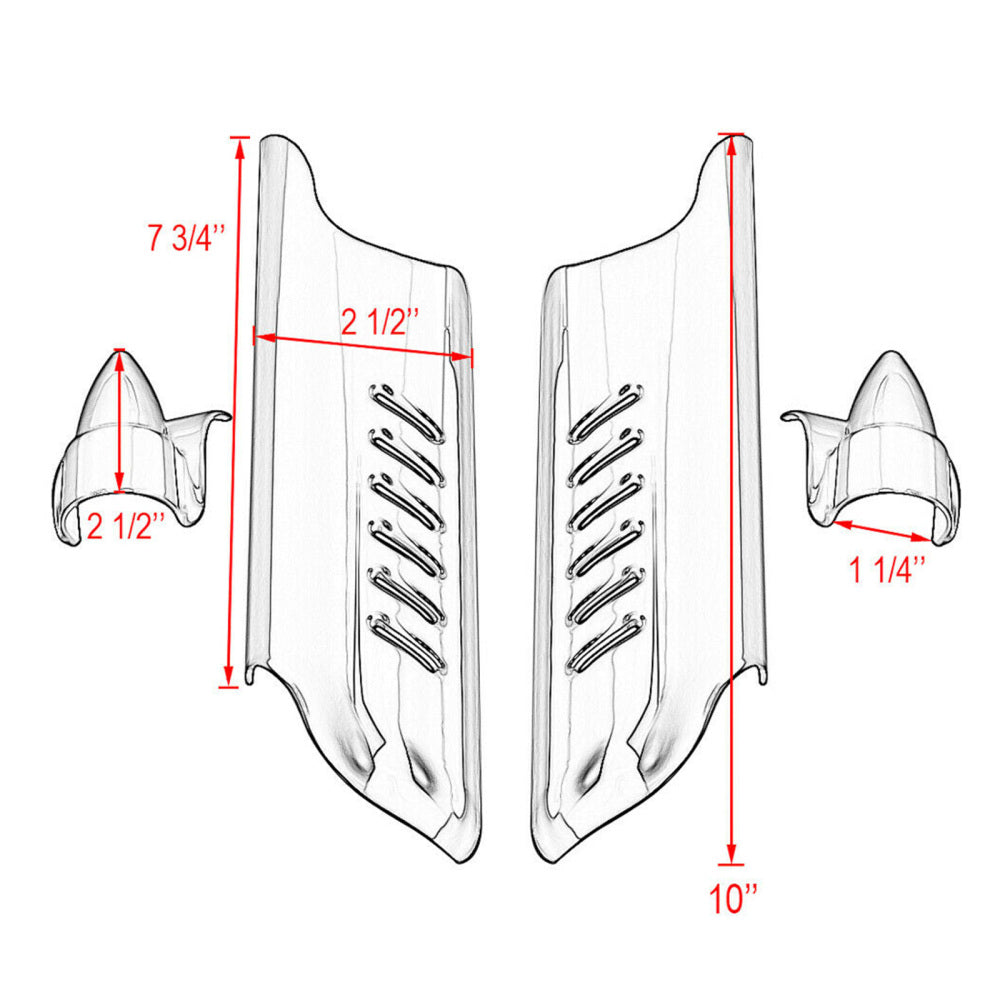 Couvercle de bouclier de déflecteurs de jambe inférieure de fourche pour Touring Electra Glide FLHT 2000 – 2013 générique