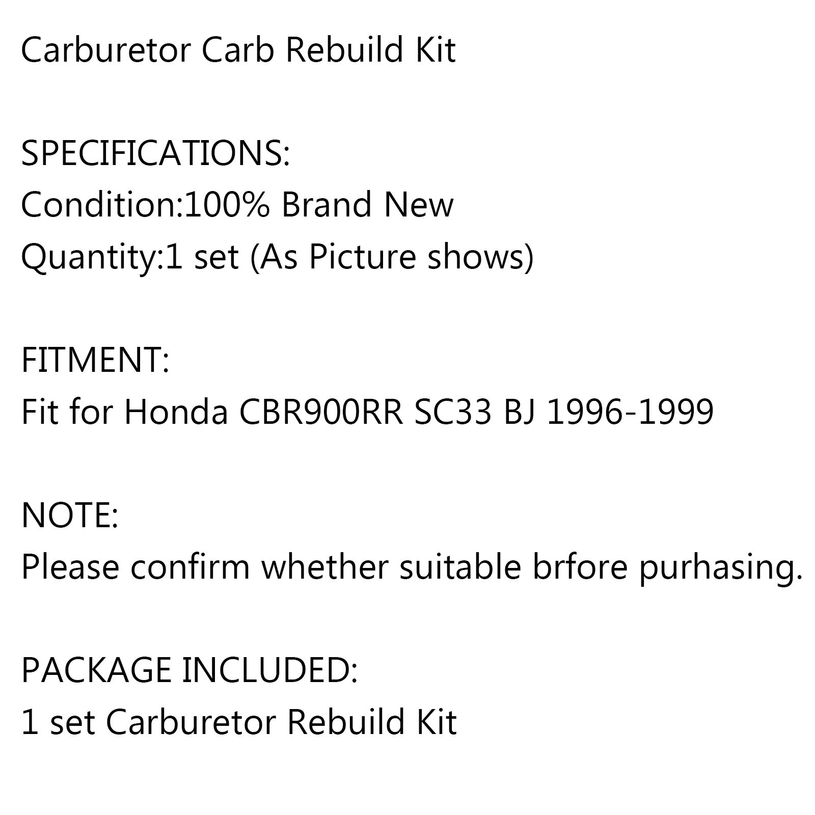 オートバイキャブレター修理再構築キットホンダ CBR900RR SC33 BJ 1996-1999