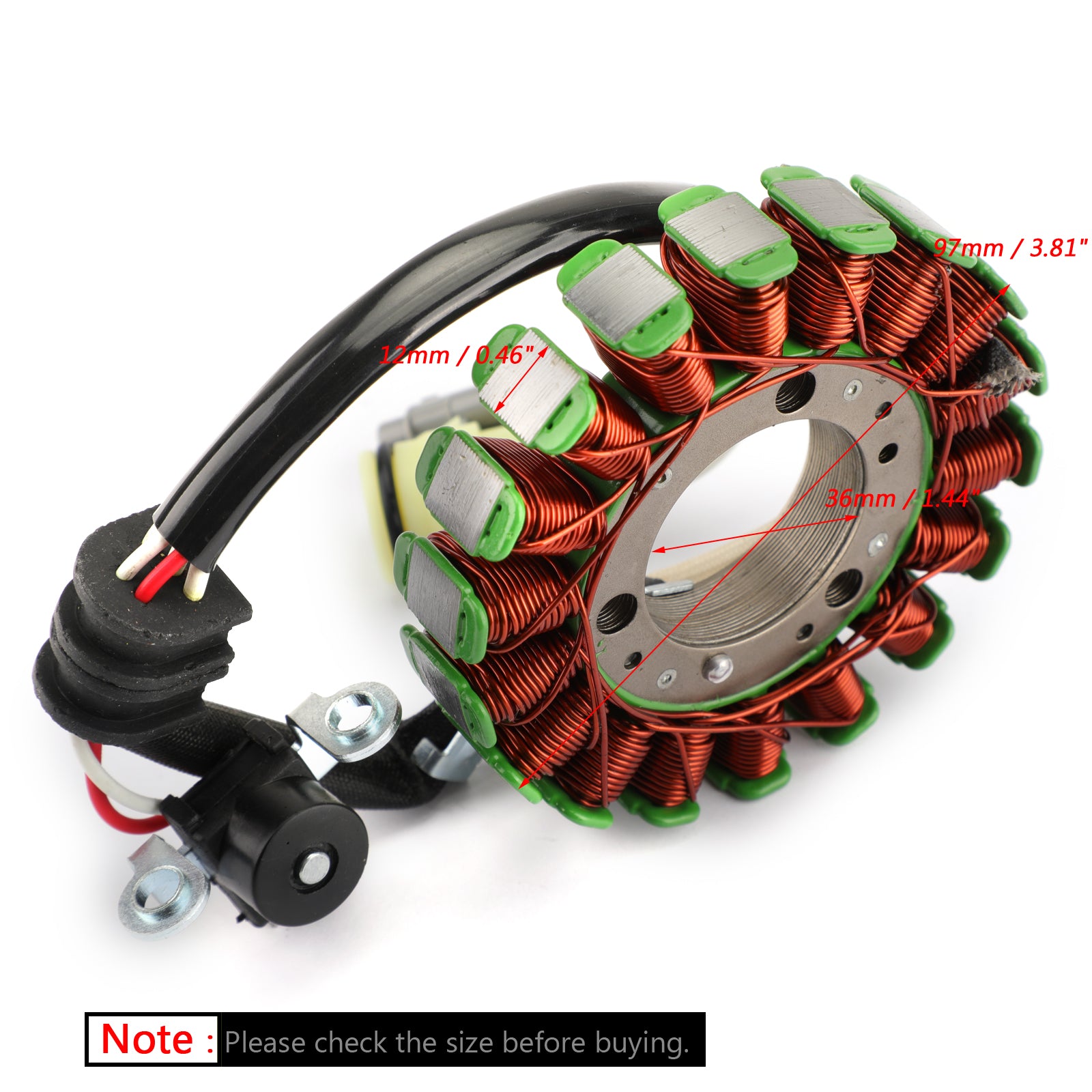 Bobina statore alternatore 18 poli per Yamaha YFZ450 YFZ450R 09-18 18P-81410-00-00 tramite fedex