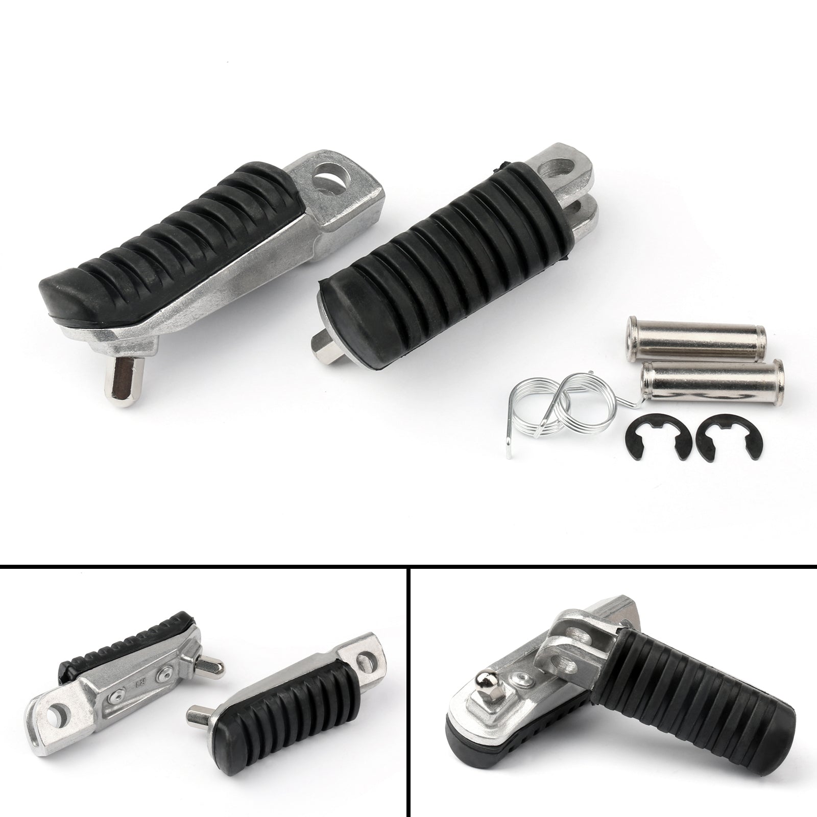 Front Footrest Pedals Foot Pegs Fit For Kawasaki ZRX1100 97-98 ZR750 ZR-7 99-03 Z750 04-12 ER-6N 06-14
