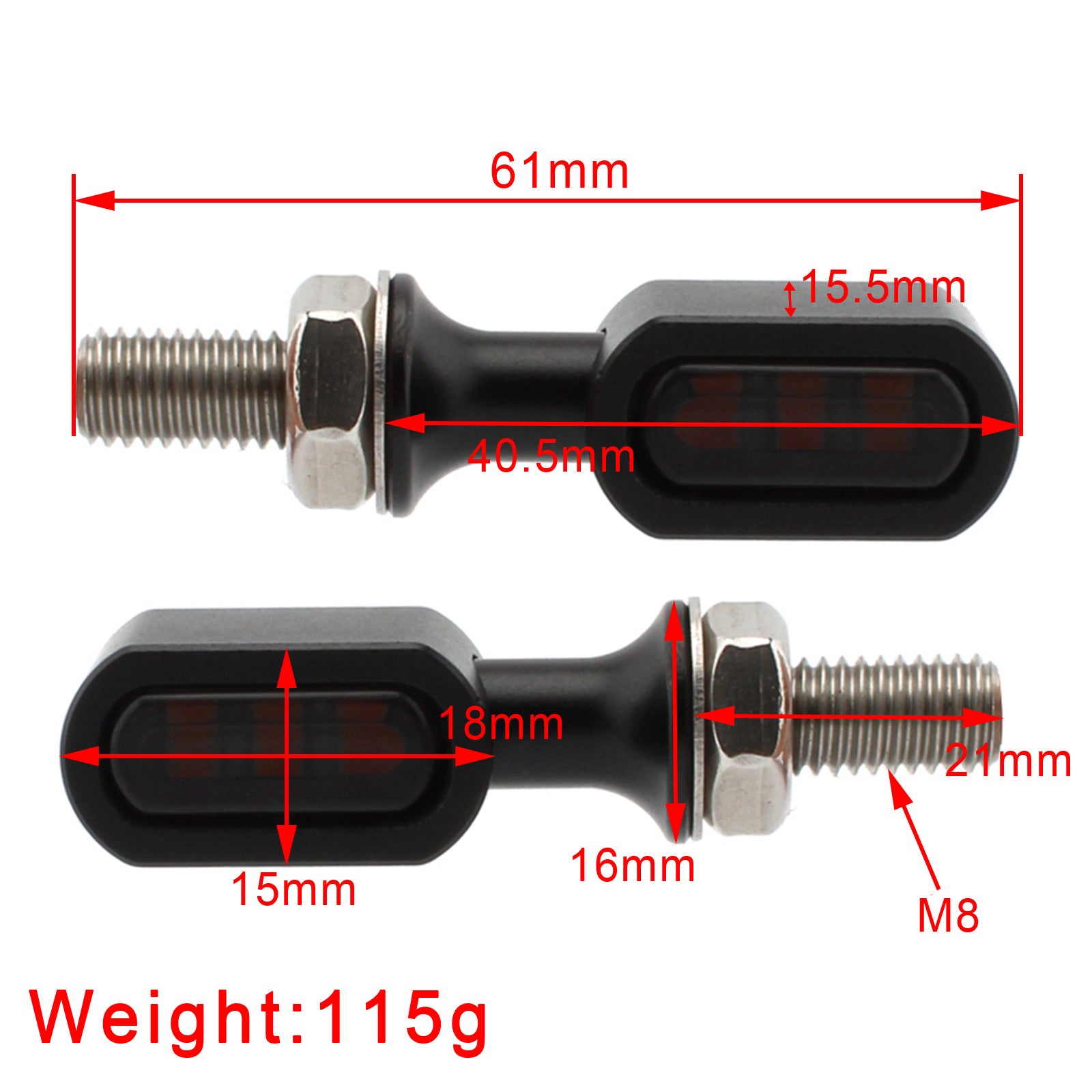 Sportster Touring Dyna Softail LED Mini E Mark Blinker hinten hinten