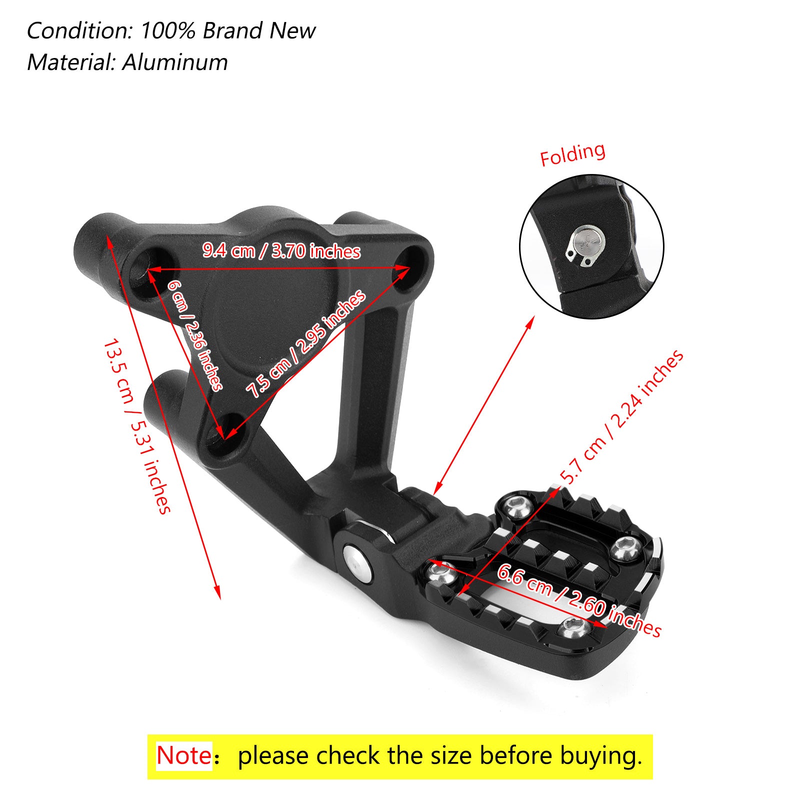 Repose-pieds pliants pour Moto, pédales arrière pour Honda X-ADV 750 2017 – 2018, noir