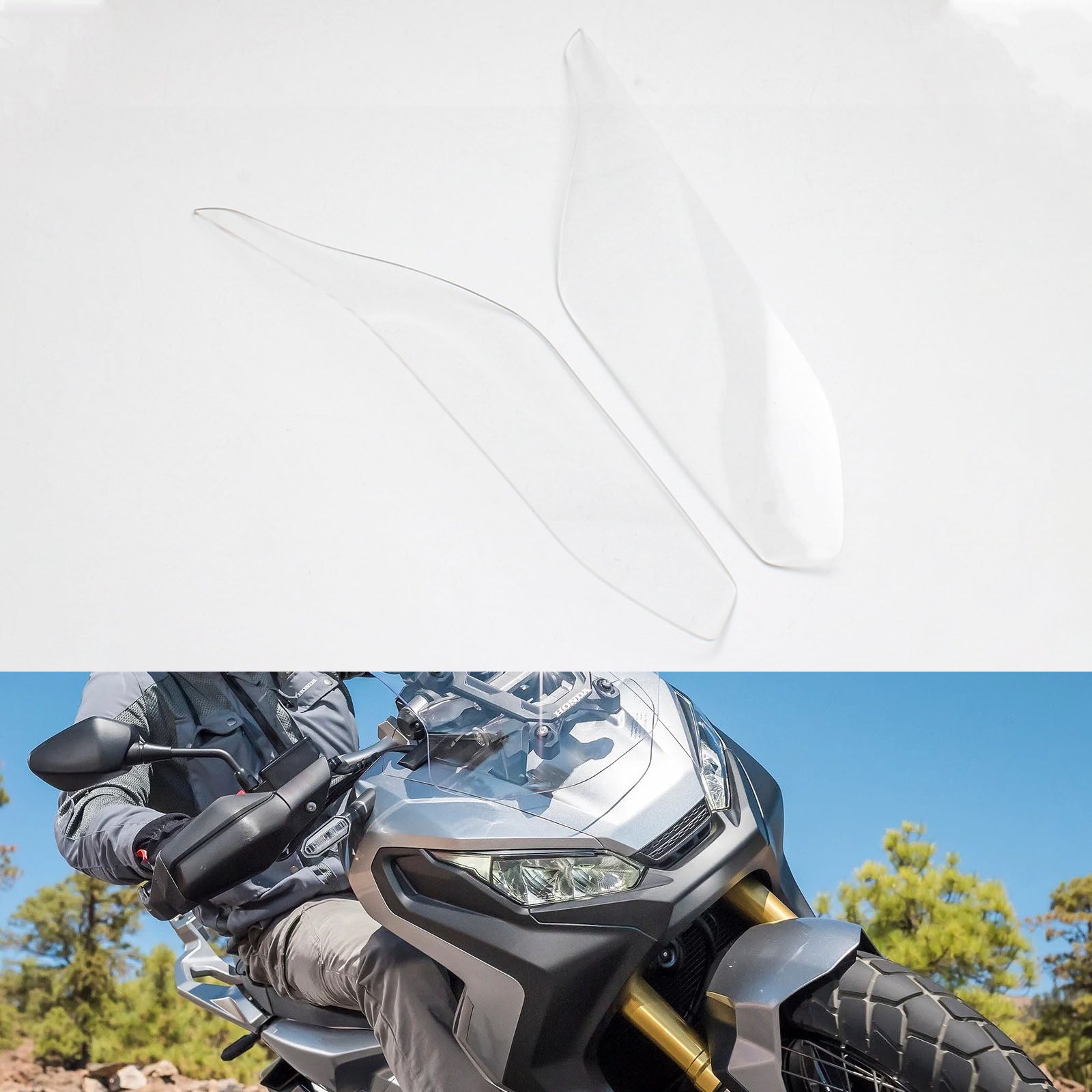 Cubierta de protección de lente de faro delantero para Honda X-Adv 750 2017-2019 Smoke Generic