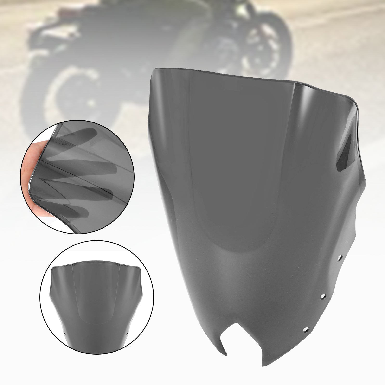 ABS-Motorrad-Windschutzscheibe, passend für Yamaha FZ6R FZ-6R FZS600 2009–2015