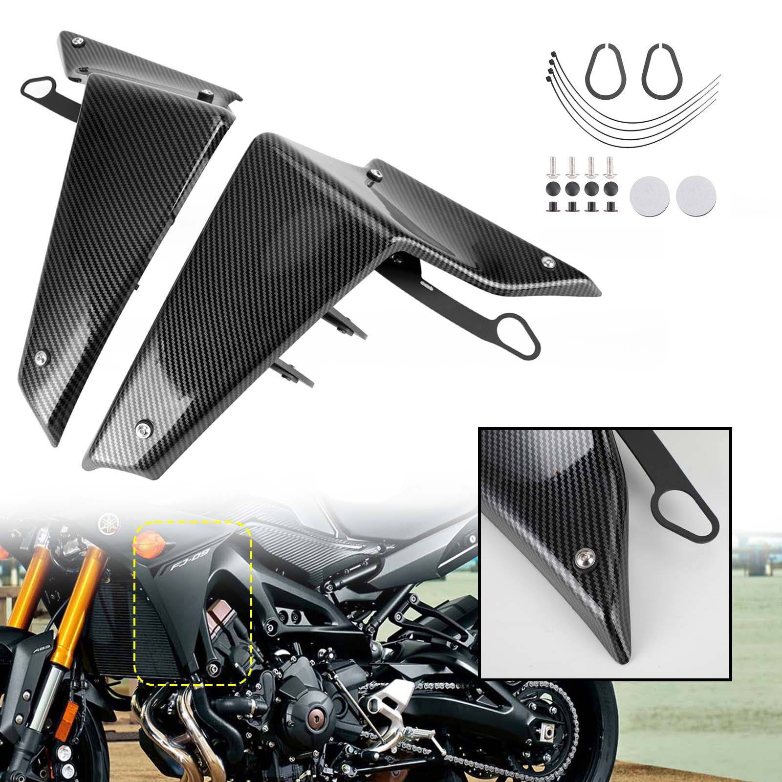 Side Spoilers Aerodynamic Wing Deflector For YAMAHA MT-09 SP FZ09 2021-2022