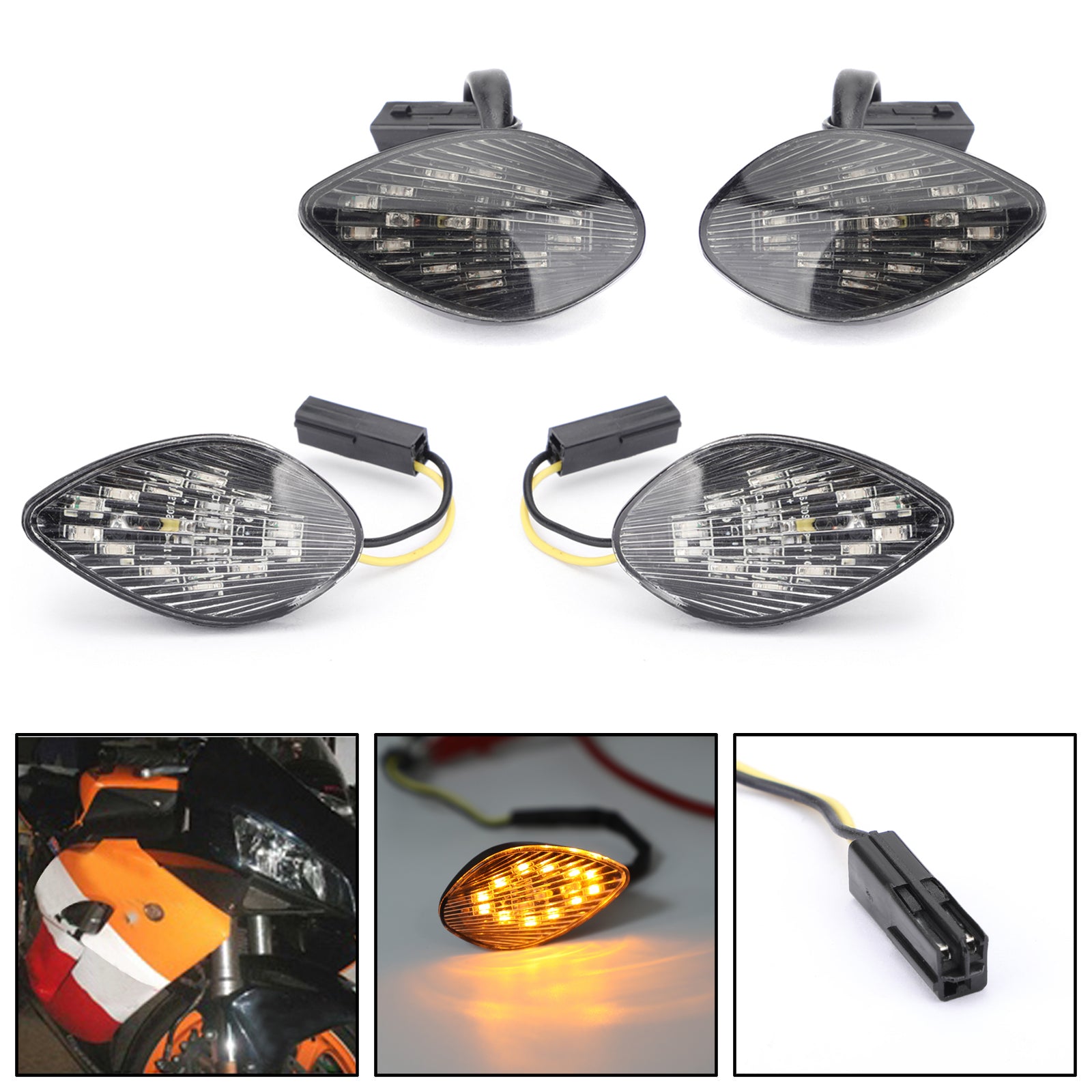 Clear Turn Signals For Honda CBR 1000 RR Flush Mount 2004-2005