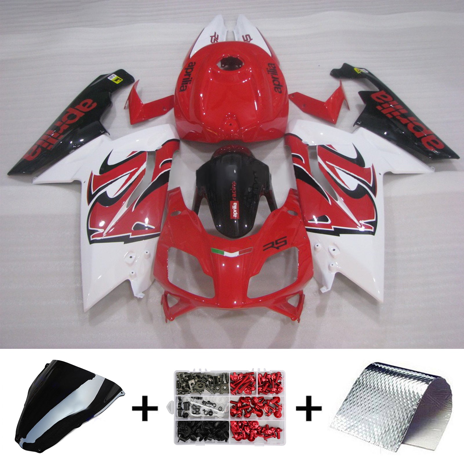 Amotopart Aprilia 2006-2011 RS125 Red&White Style4 Fairing Kit