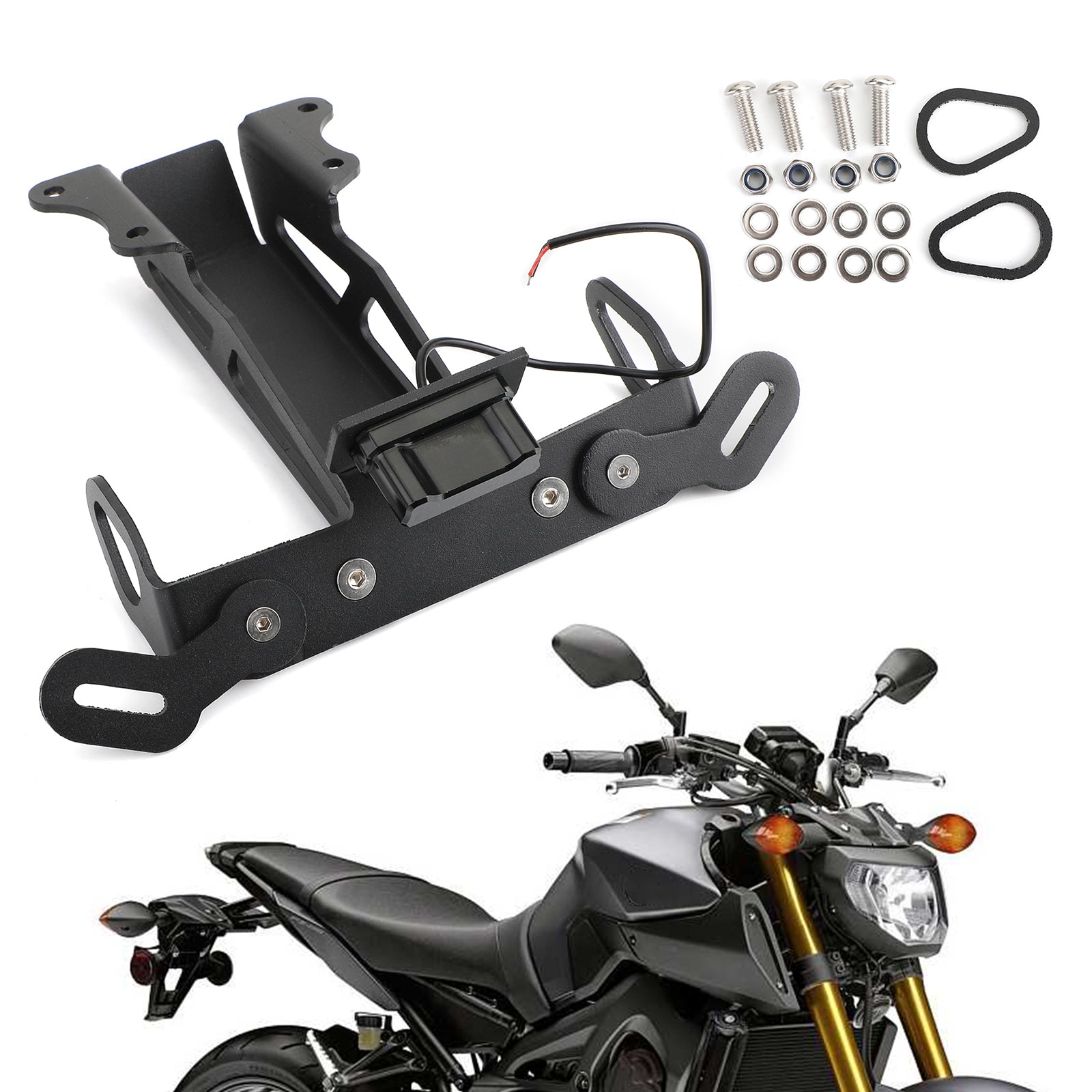 Support de support de plaque d'immatriculation arrière Yamaha, adapté au traceur Yamaha FJ-09 MT-09 2015 – 2018