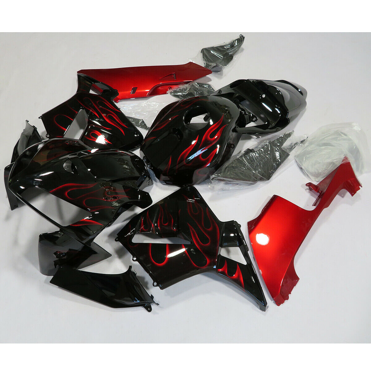 Amotopart 2005-2006 CBR600RR Honda Fairing Red Black Kit