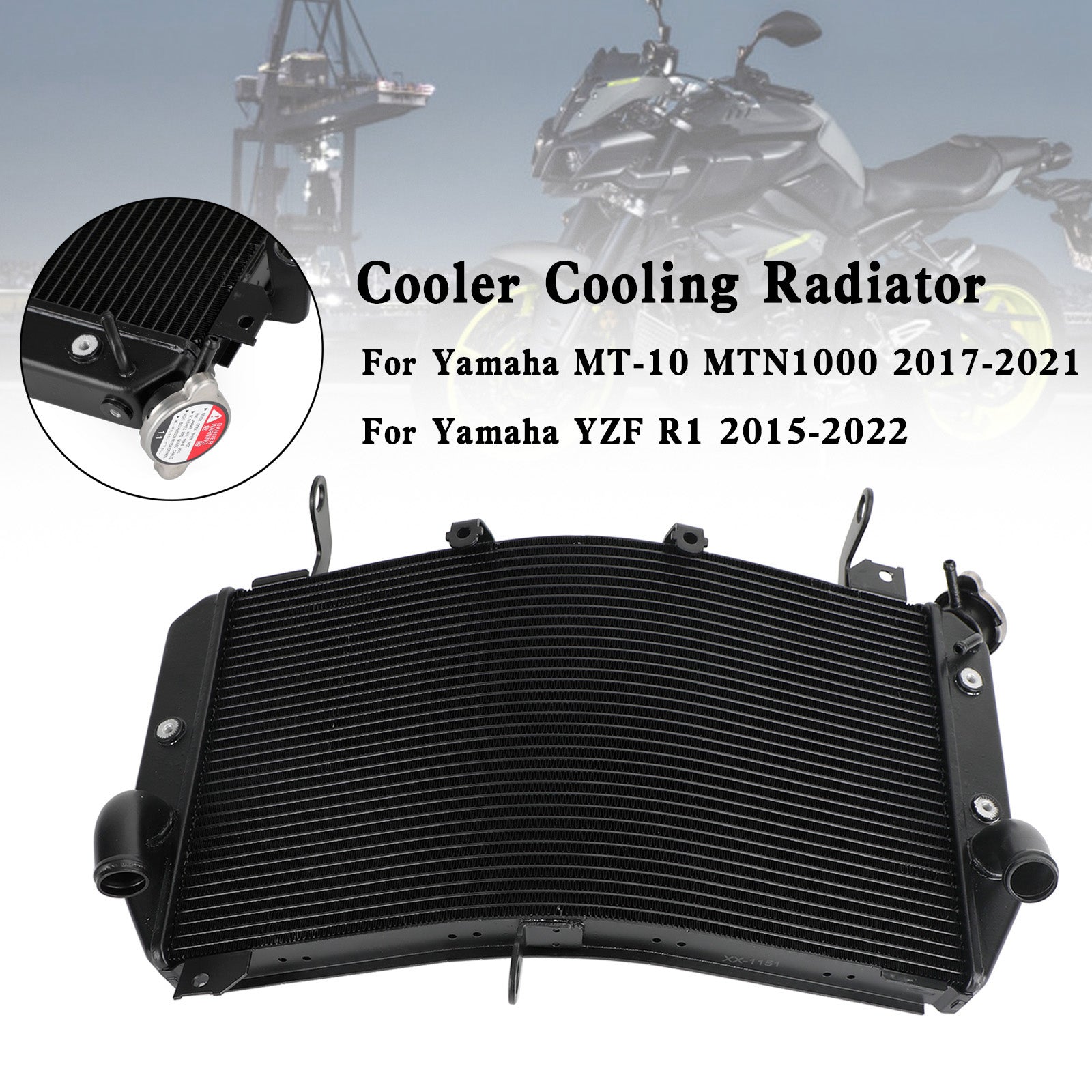 Refroidisseur de radiateur pour Yamaha FZ10 MT-10 MTN1000 2016-2021 YZF-R1 15-22 générique