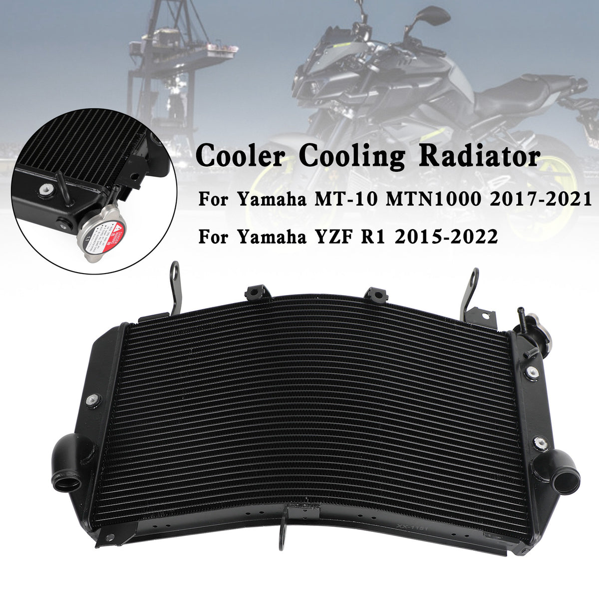 Kühlerkühlung Kühler für Yamaha FZ10 MT-10 MTN1000 2016–2021 YZF-R1 15–22 Generisch
