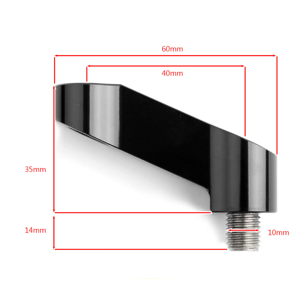 Mirror Extender Riser Extension Bracket 10mm M10 Universal Fit for Suzuki Black