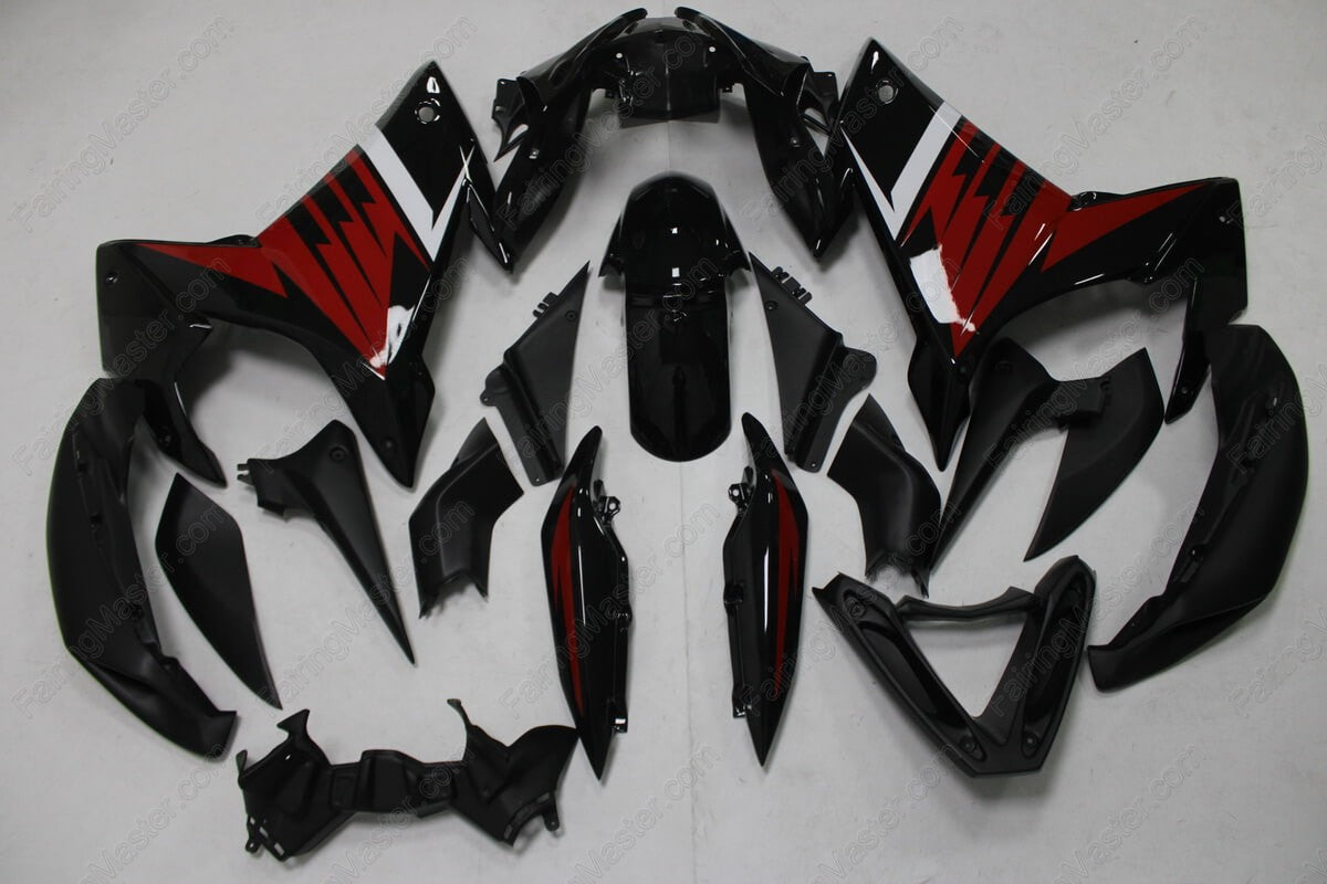 Amotopart 2009–2015 Yamaha FZ6R Schwarz-Rot-Verkleidungsset