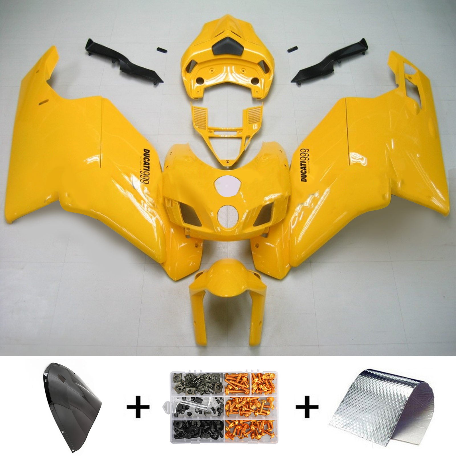 Amotopart Ducati 2005–2006 999/749 komplett gelbes Verkleidungsset