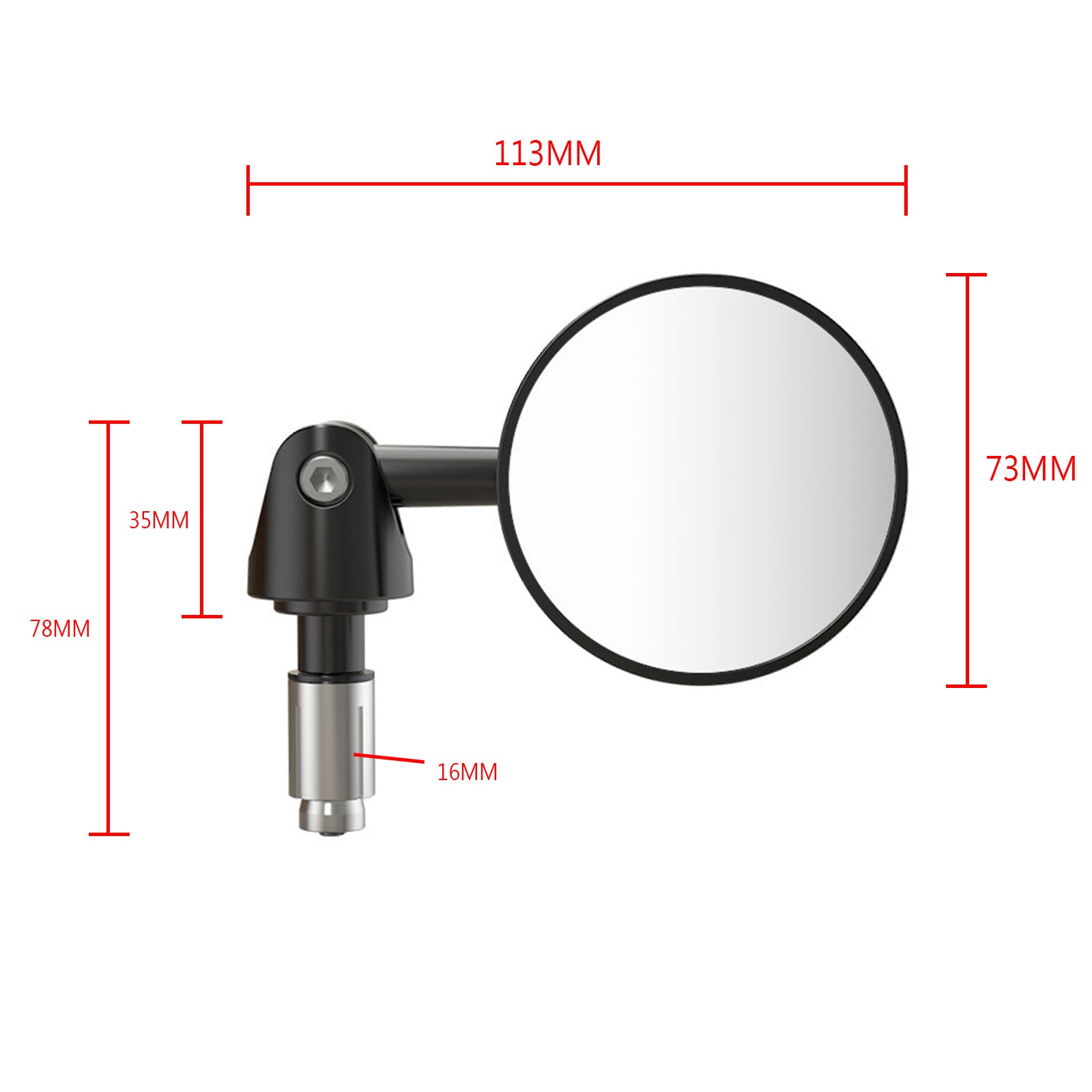 ペア 73mm オートバイ Steetfighter 凸面バーエンドミラー 7/8 インチバー用 - ブラック ジェネリック