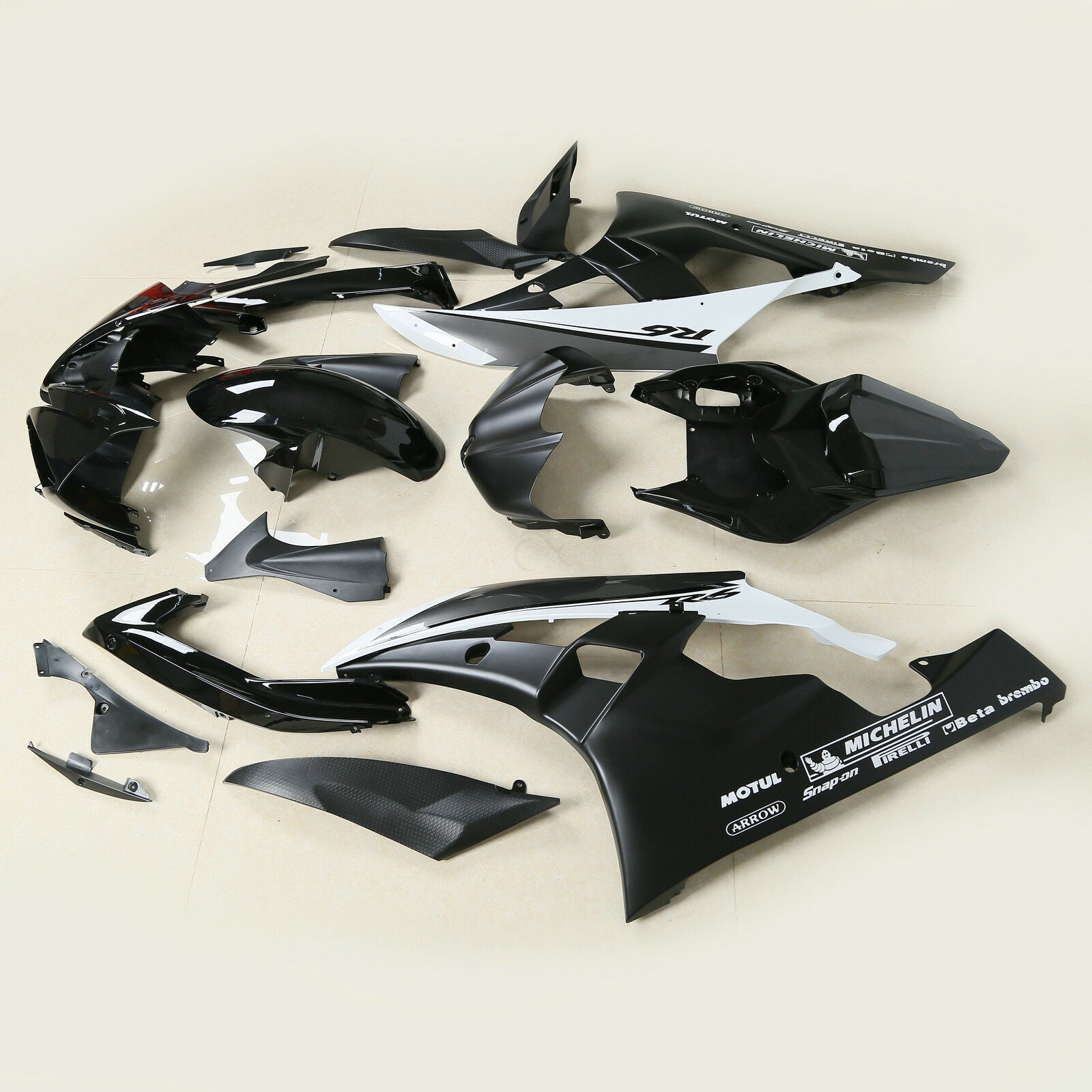 Kit de carénage noir Amotopart 2006-2007 Yamaha YZF-R6