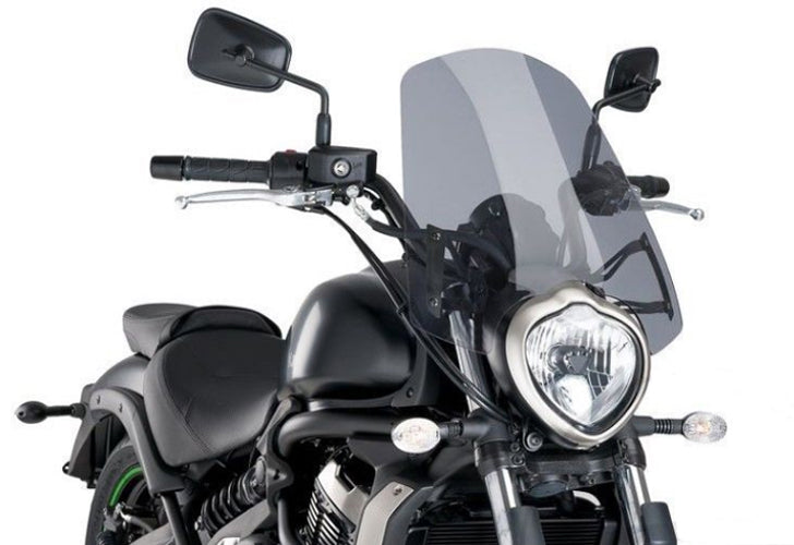 Pare-brise pare-brise avec support adapté pour Kawasaki Vulcan S 650 2015-2020 gris