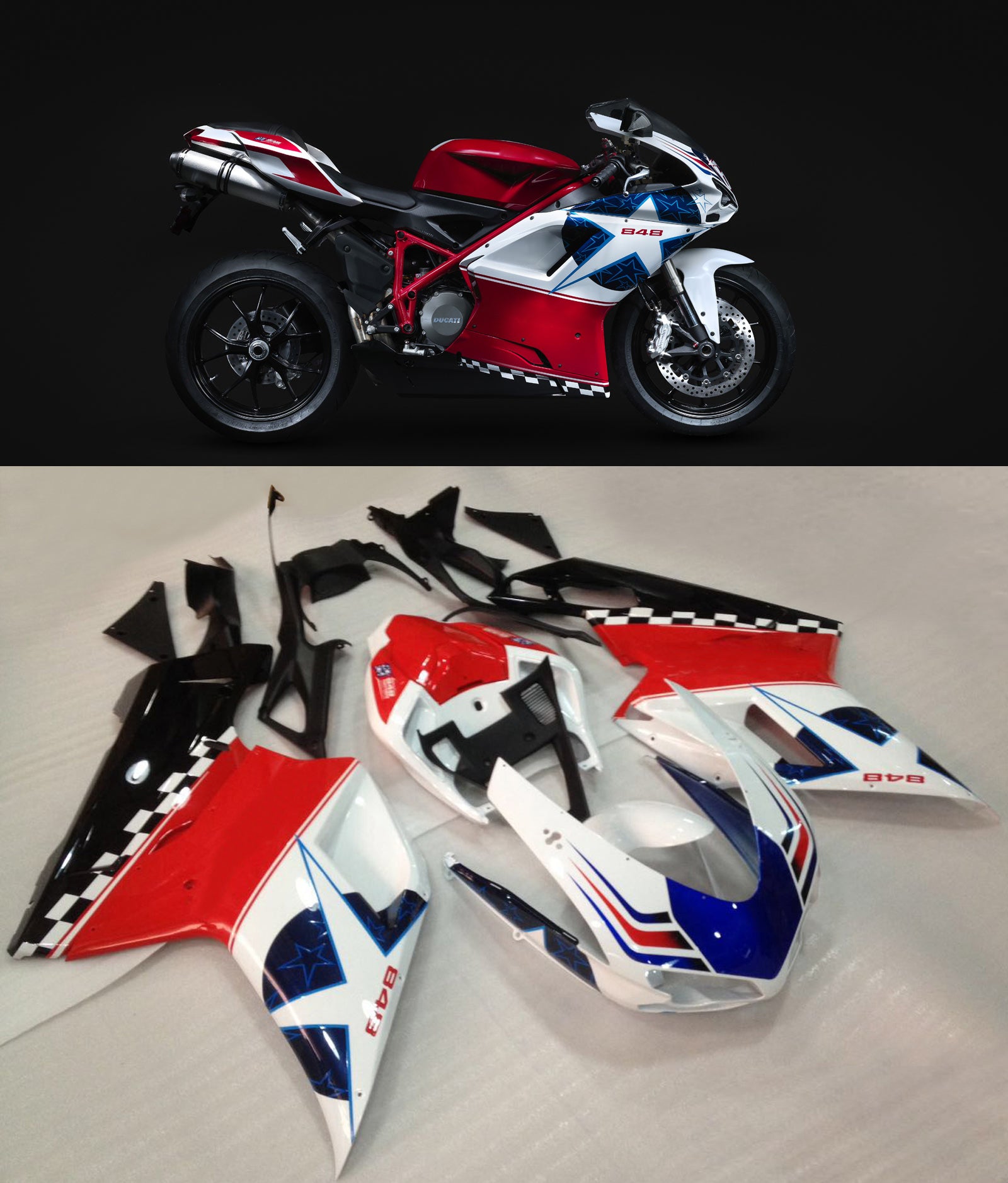 Amotopart All Years Ducati 1098 1198 848 Fairing Kit