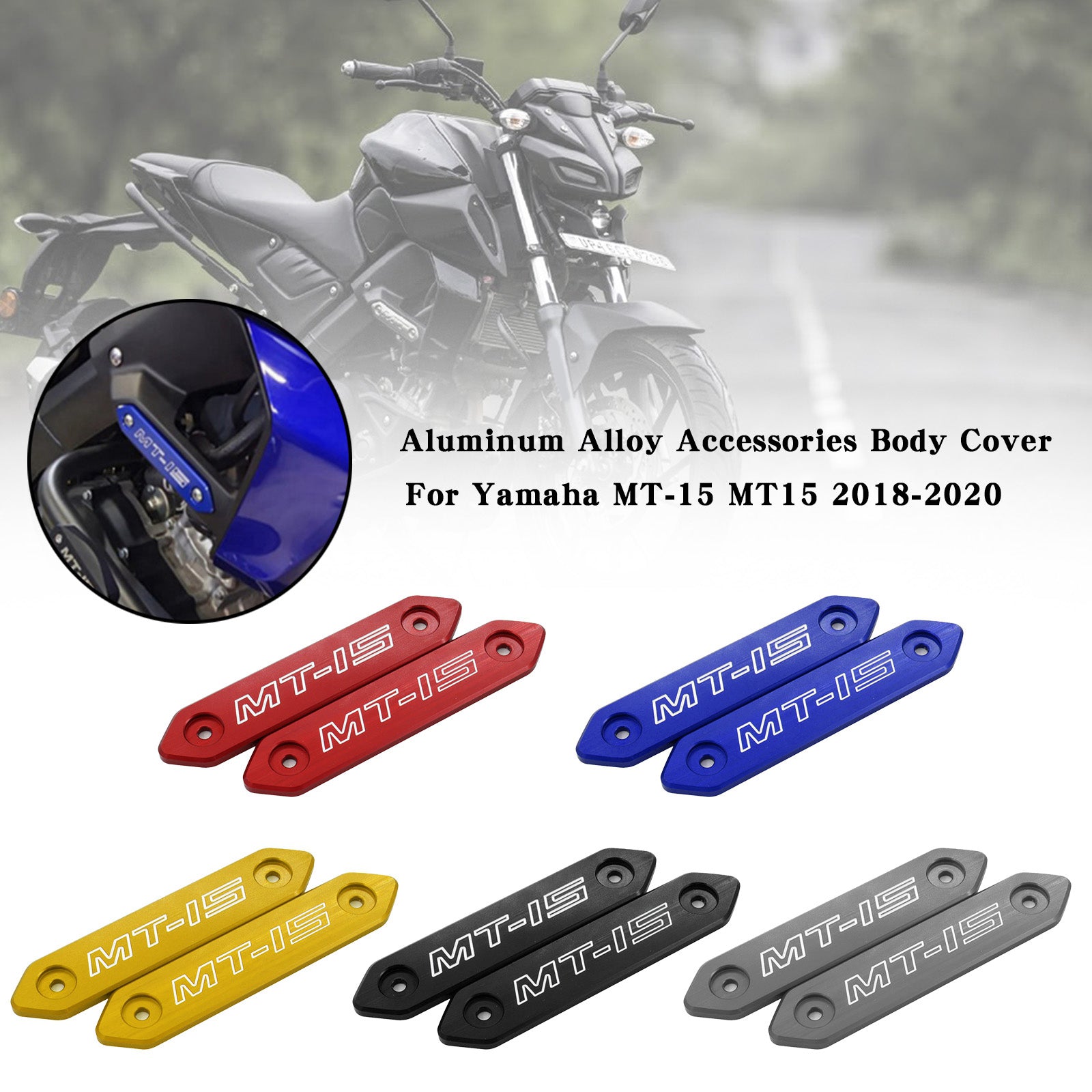 Accesorios de aleación de aluminio cubierta del cuerpo para Yamaha MT 15 MT-15 MT15 2018-2020 genérico