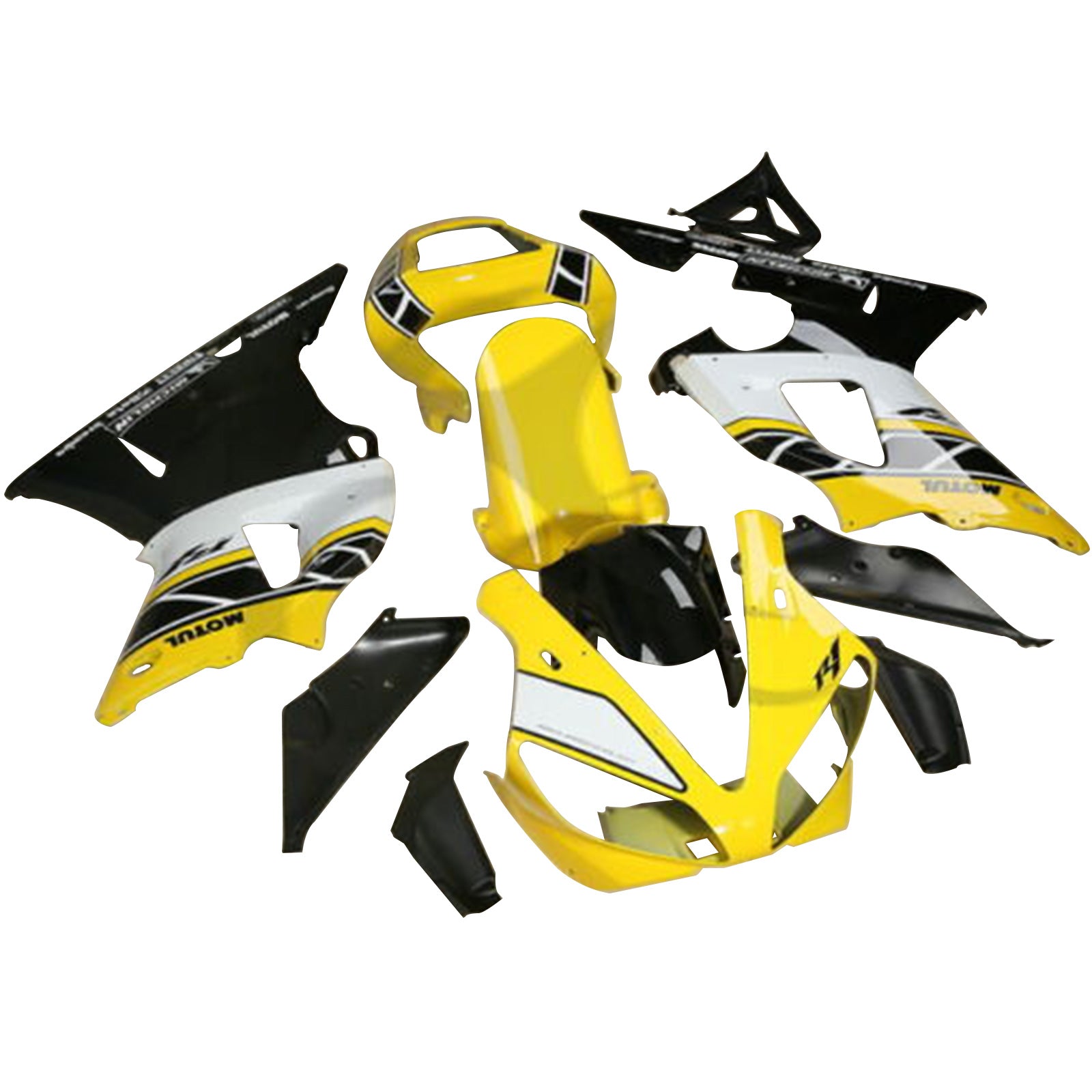 Amotopart 2000 2001 Yamaha YZF R1 Kit de carénage jaune et noir