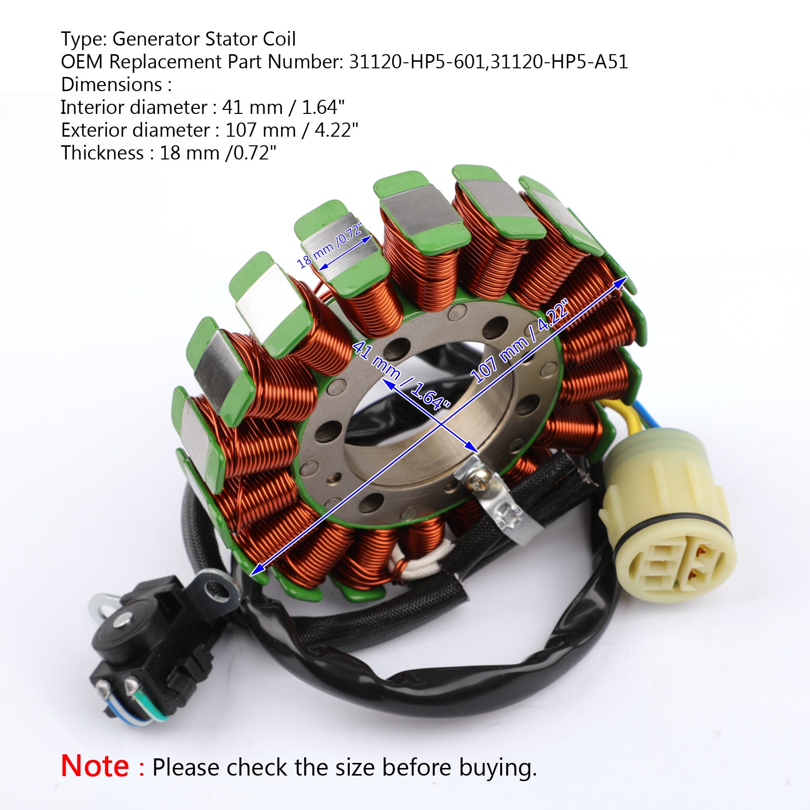 Bobine de Stator de générateur pour Honda TRX420 Rancher FE FM 2007 2008 2009 2010-2013