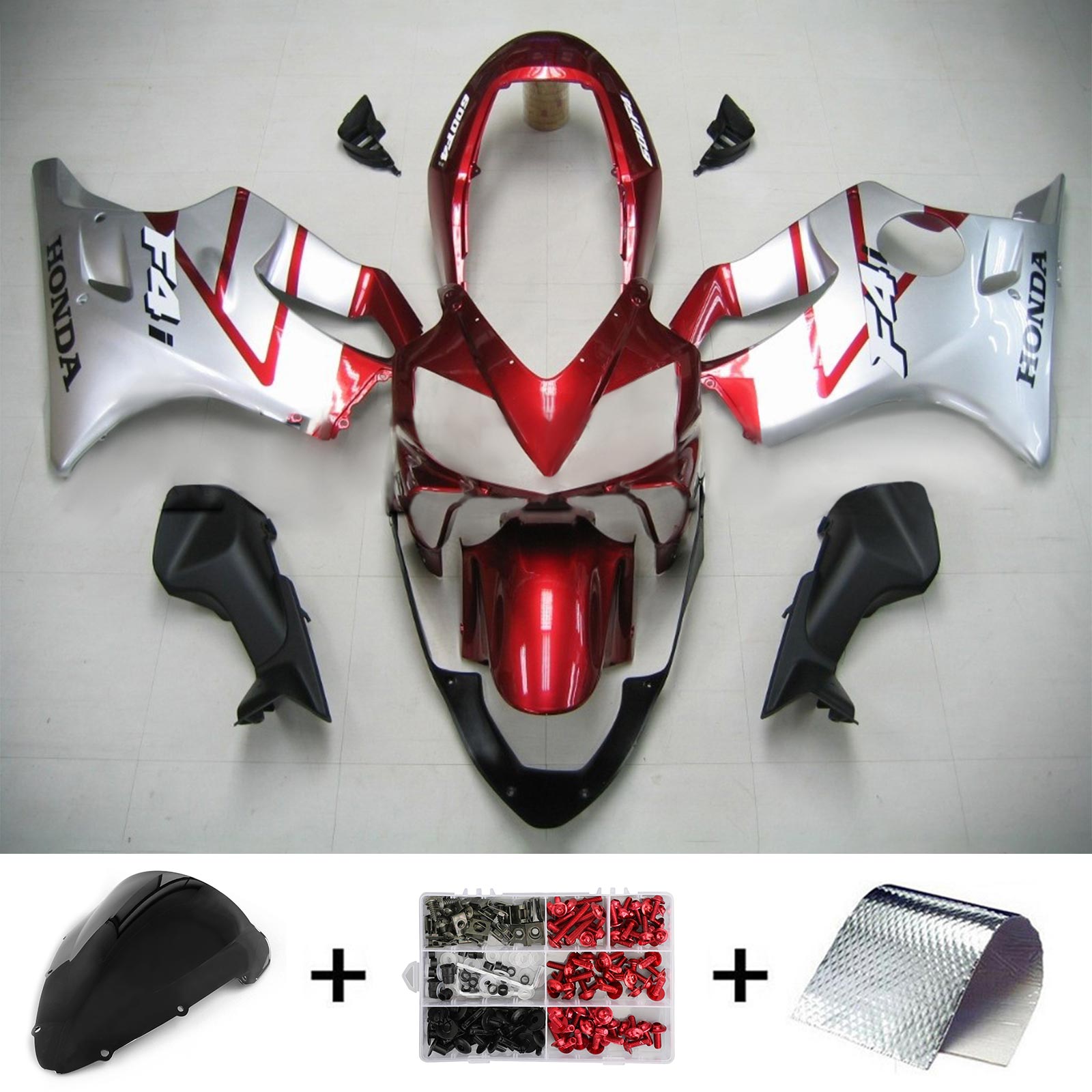 Amotopart Honda CBR600 F4i 2004-2007 Red&Sliver Fairing Kit