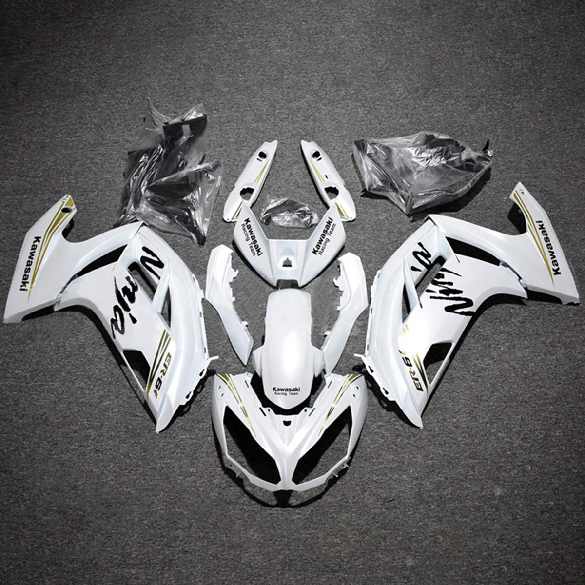 Amotopart 2012-2016 Kawasaki Ninja 650 White Fairing Kit