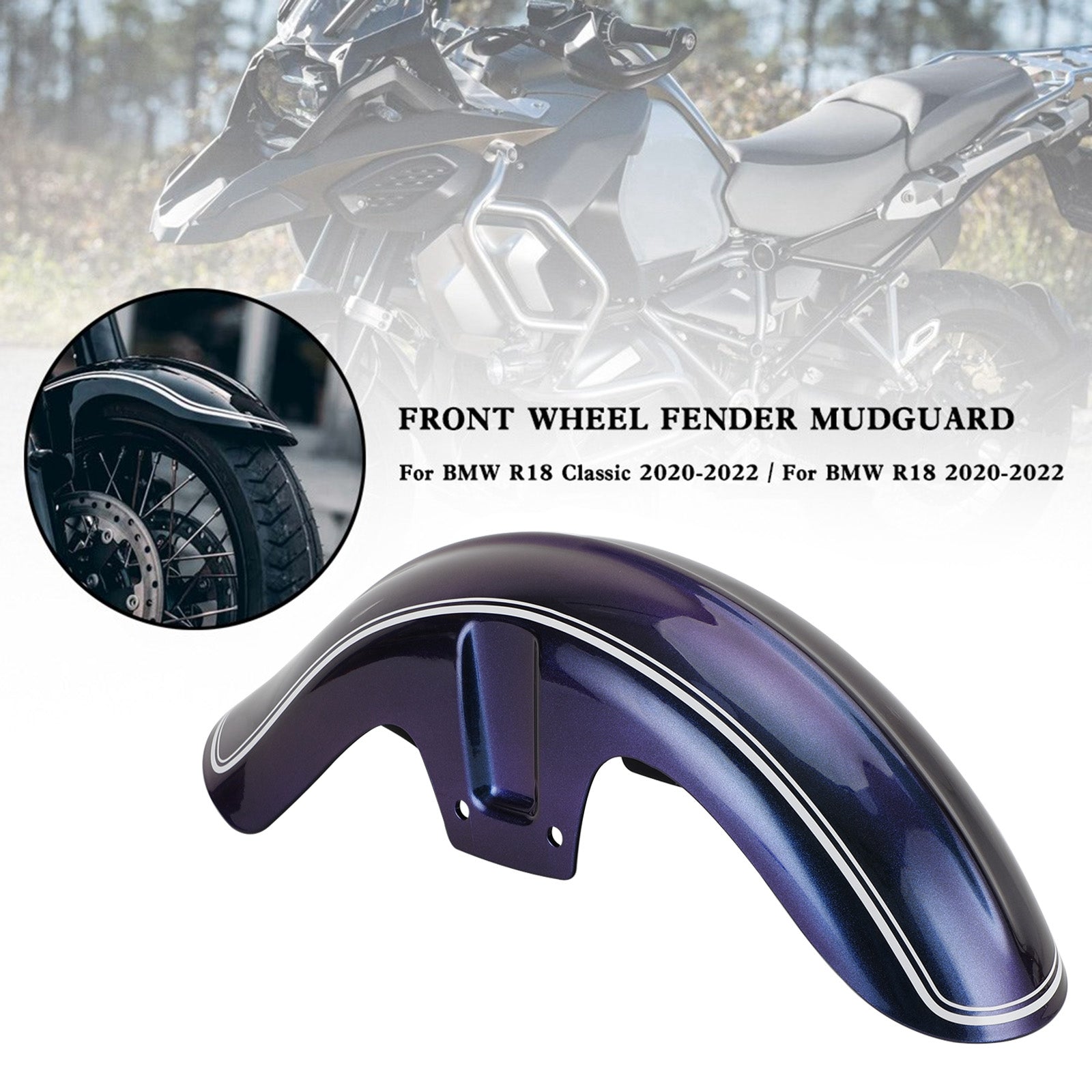 Front Wheel Fender Mudguard Splash Guard For BMW R18 Classic R 18 2020-2022 Iridium