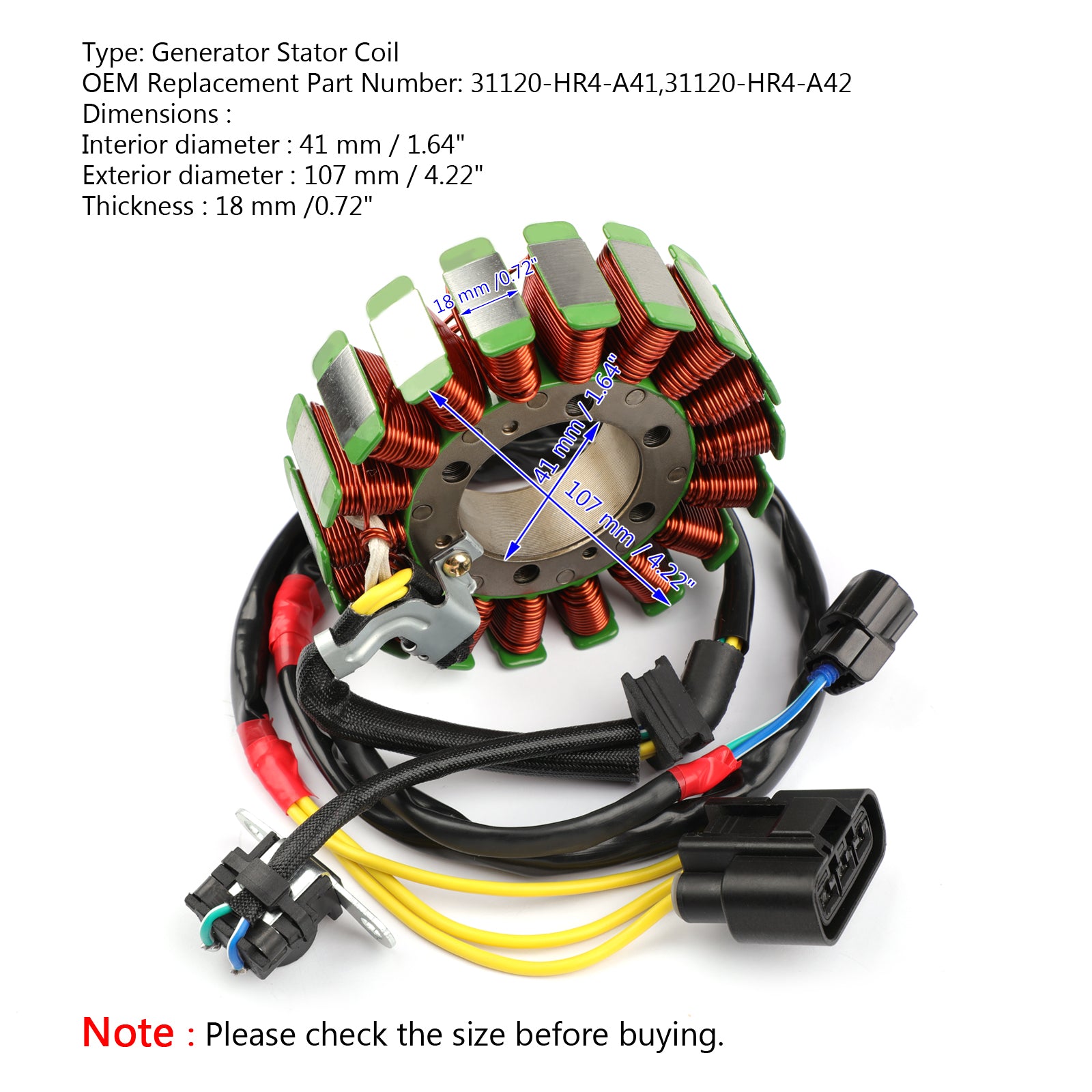 Lichtmaschine Stator Passend für Honda TRX 500 520 Fourtrax Foreman FE FM Rubicon 14-21