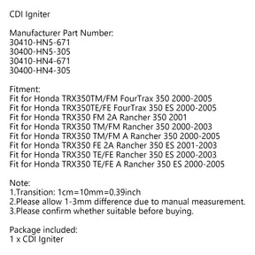 CDI Box Module fit for Honda Rancher 350 FourTrax 350 TRX350 2000-2005