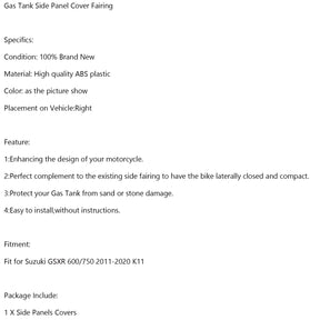 Tank Right Side Trim Cover Panel Fairing Cowl For Suzuki GSXR 600/750 2011-2020 K11 Generic