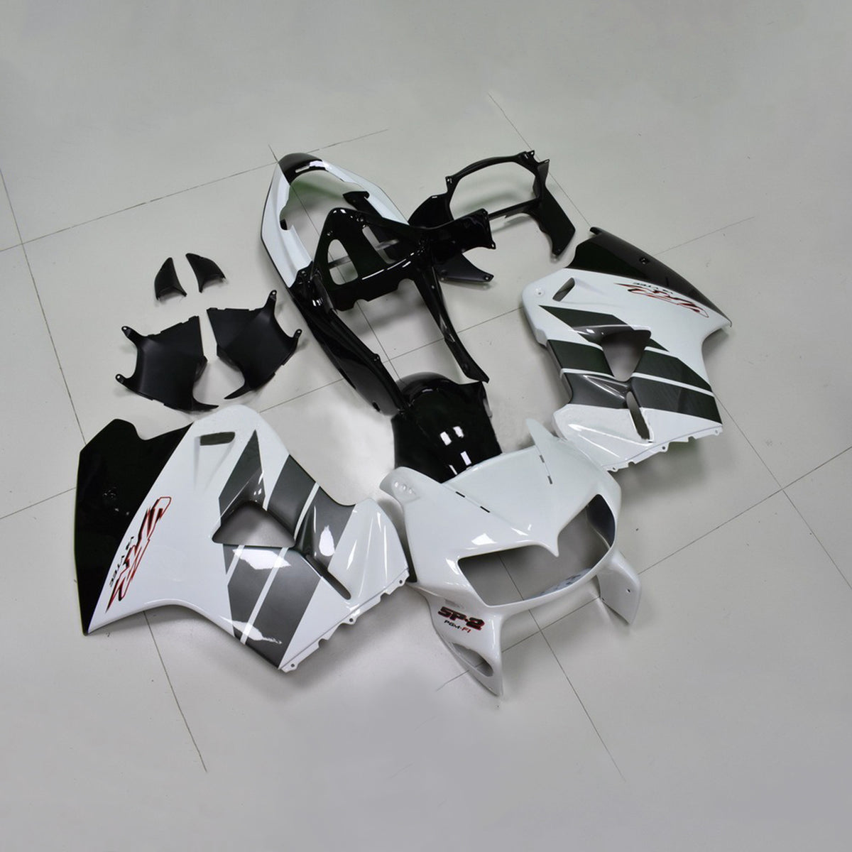 Amotopart 1998-2001 Honda VFR800 Fairing White&Black Kit