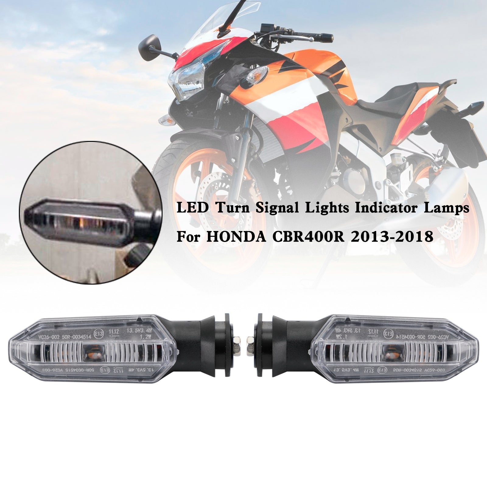 LED Turn Signal Lights Indicator Lamps For HONDA CRF250 CB500 CB650F CTX700