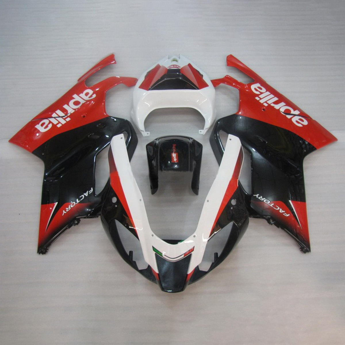 Amotopart 2003–2006 Aprilias RSV1000 rot-schwarzes Verkleidungsset