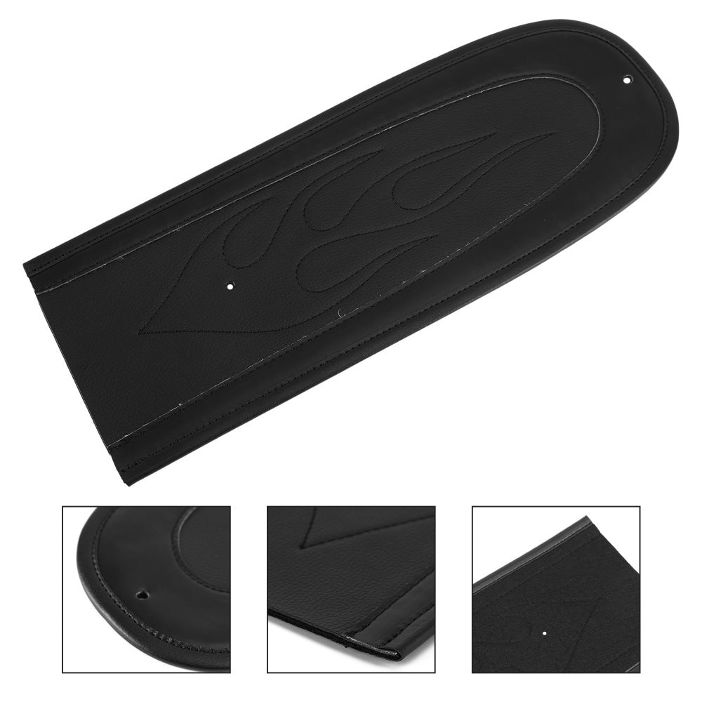 Black Flame Stitch PU Leather Rear Seat Fender Bib Fit For Dyna Super Glide Generic