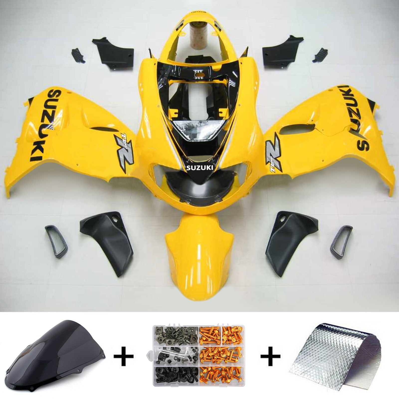 Amotopart 1998-2003 Suzuki TL1000R Fairing Yellow&Black Style4 Kit