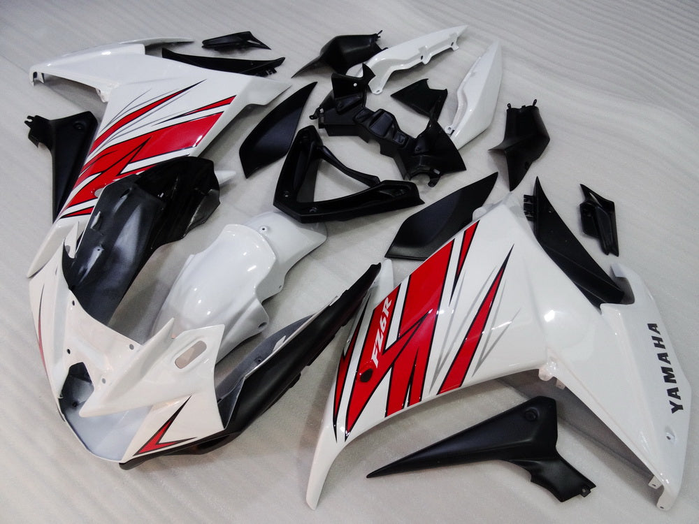 Amotopart 2009-2015 Yamaha FZ6R 
White Red Fairing Kit