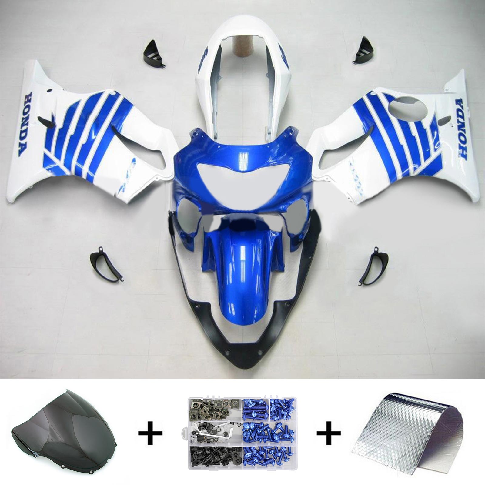 Amotopart Honda CBR600F4 1999-2000 Blue&White Style2 Fairing Kit