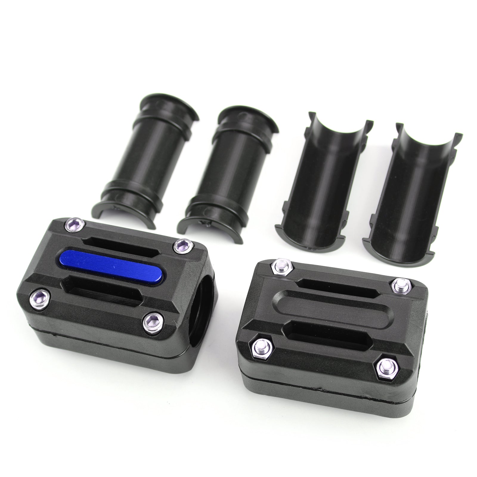 2 pièces de patins coulissants de barre de cadre de moteur adaptés à Benelli TRK 502 bleu, 22mm 25mm 28mm