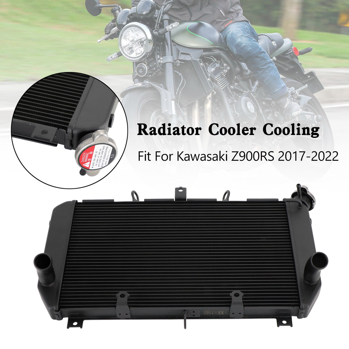 Aluminium-Kühlerkühler für Motorrad Kawasaki Z900RS 2017–2022