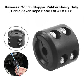 Universal Winch Stopper Rubber Heavy Duty Cable Saver Rope Hook For Atv Utv