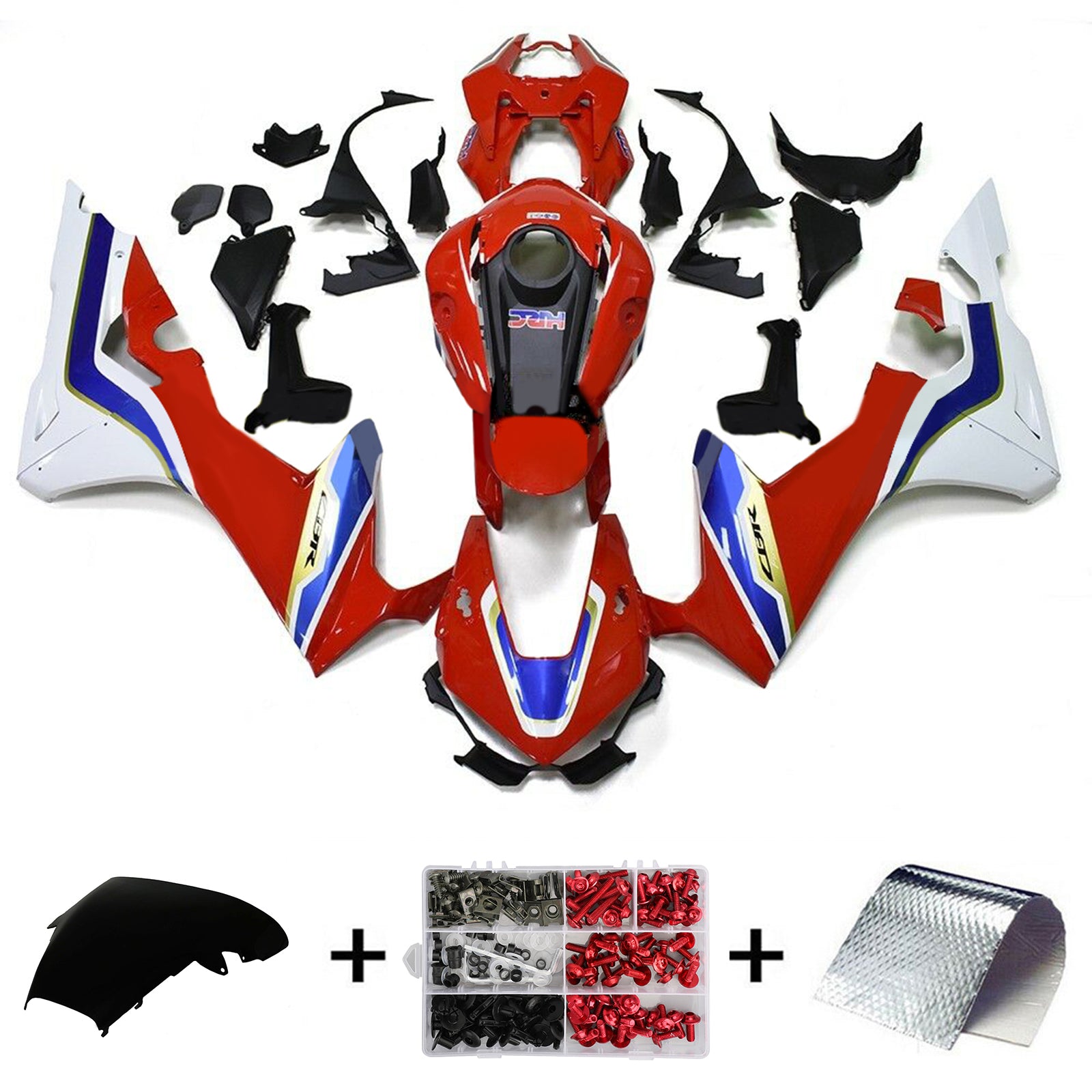 Amotopart 2017-2025 Honda CBR1000RR Fairing Red&White Style6 Kit