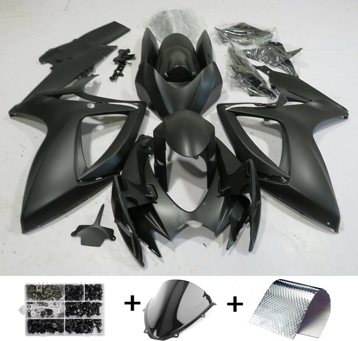 Amotopart 2006–2007 Suzuki GSXR 600/750 Verkleidung, mattschwarzes Kit